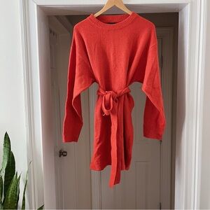 Vici Tie Waist Sweater Dress